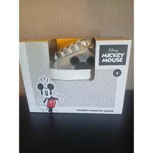 Disney Mickey Mouse Silver Sneakers Shoes Children’s Size 3 New